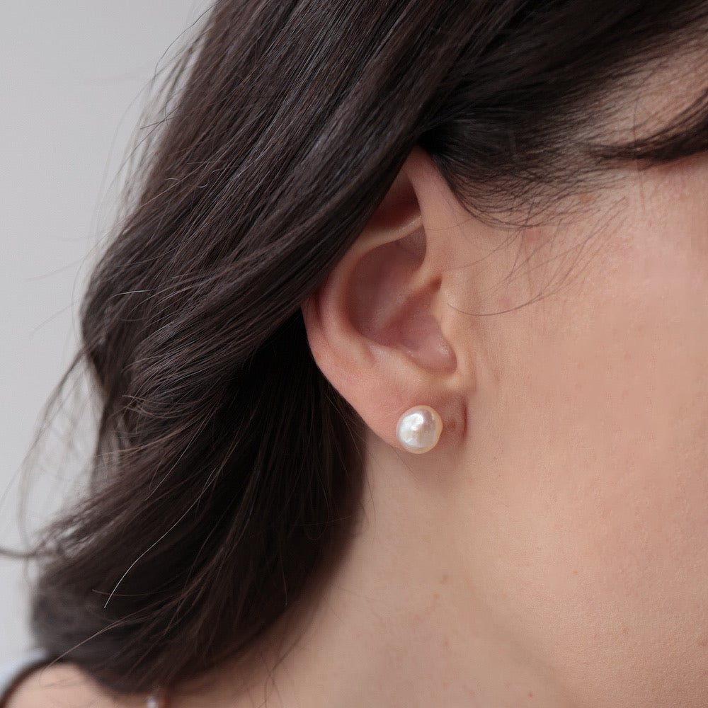 P342 stainless freshwater pearl pierce