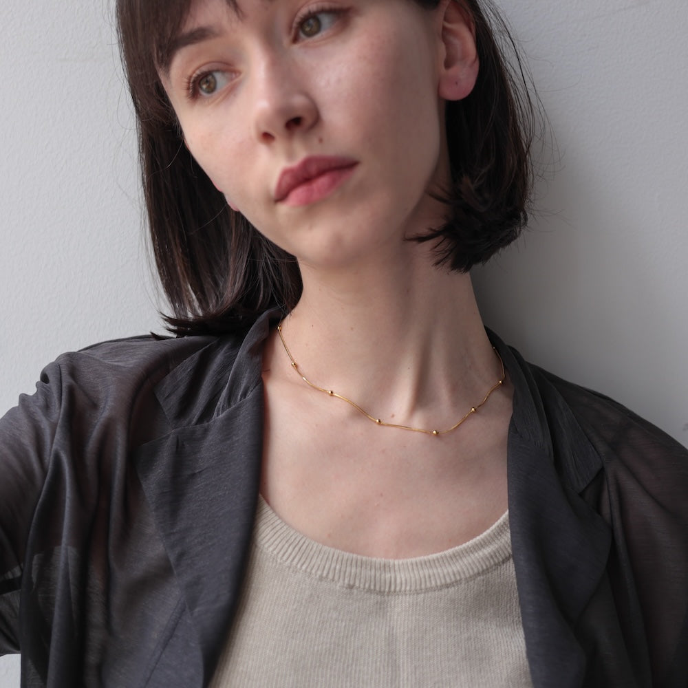 N007 stainless ball snake chain necklace