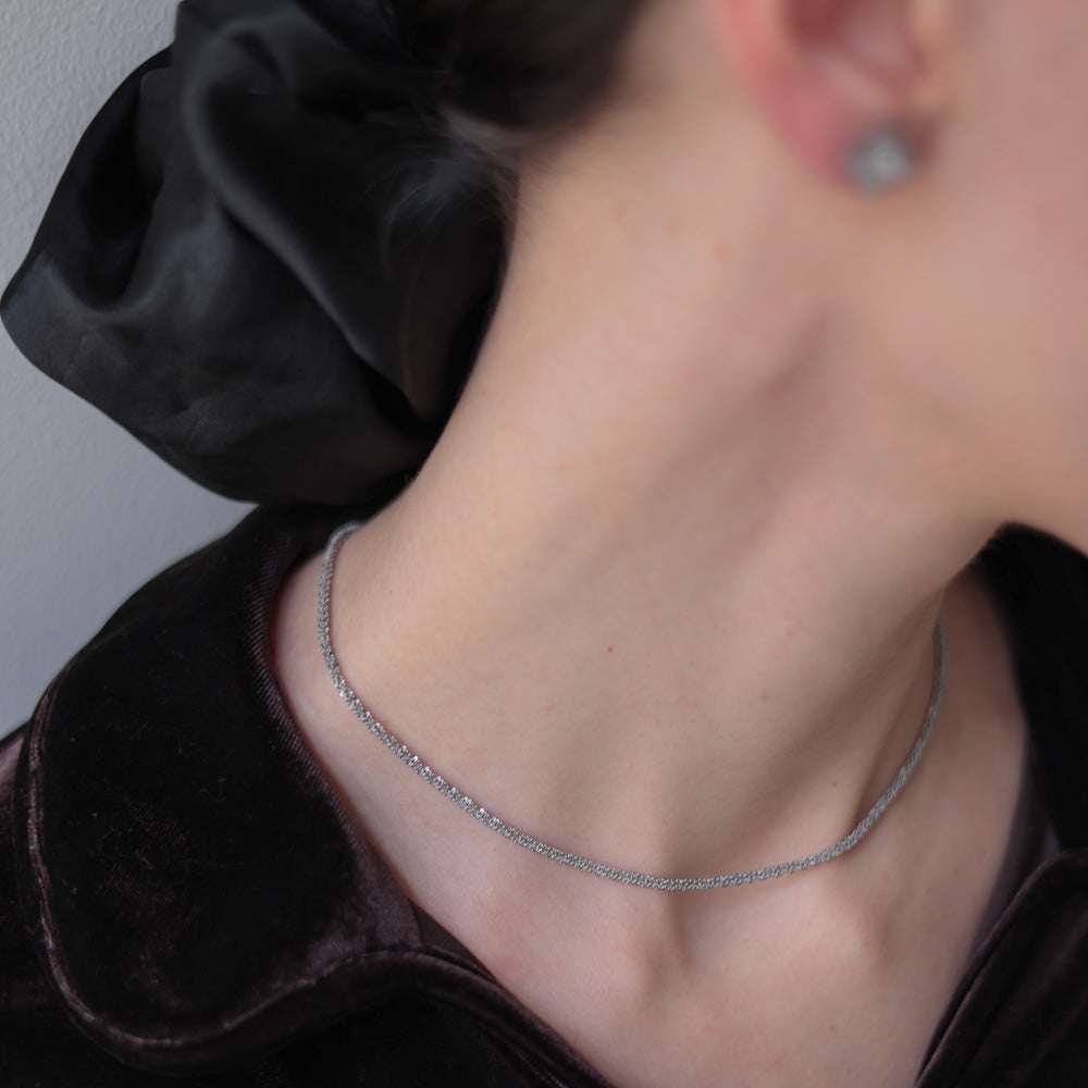 N054 stainless glitter like necklace
