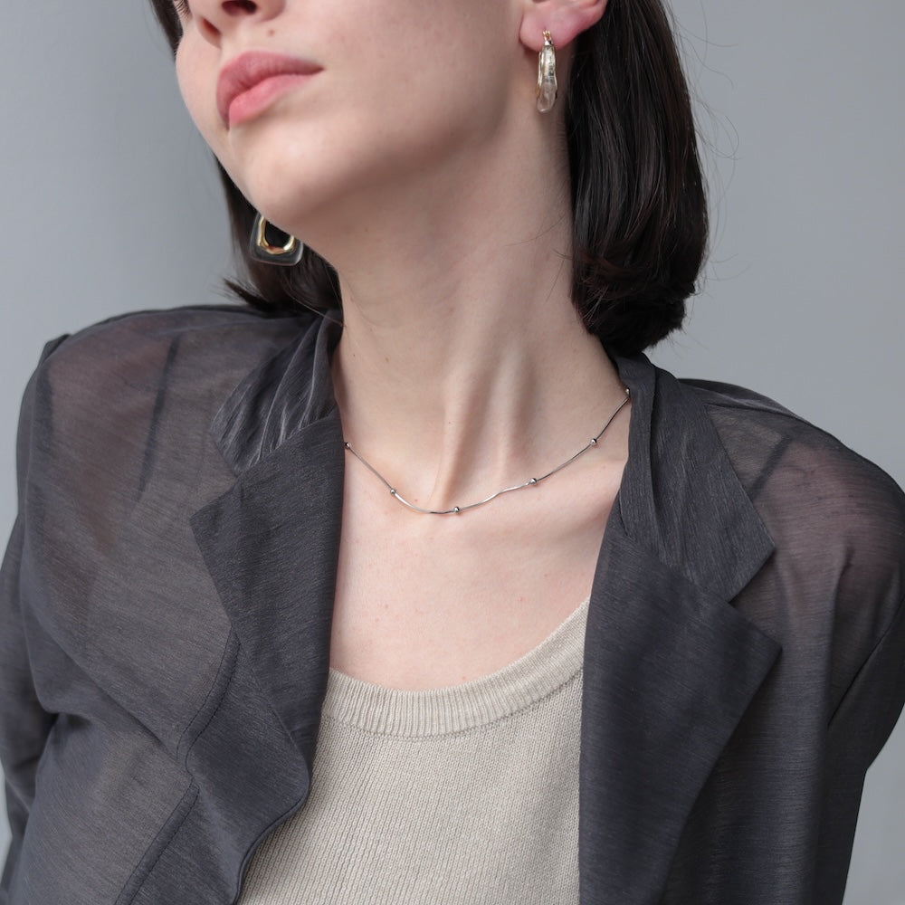 N007 stainless ball snake chain necklace