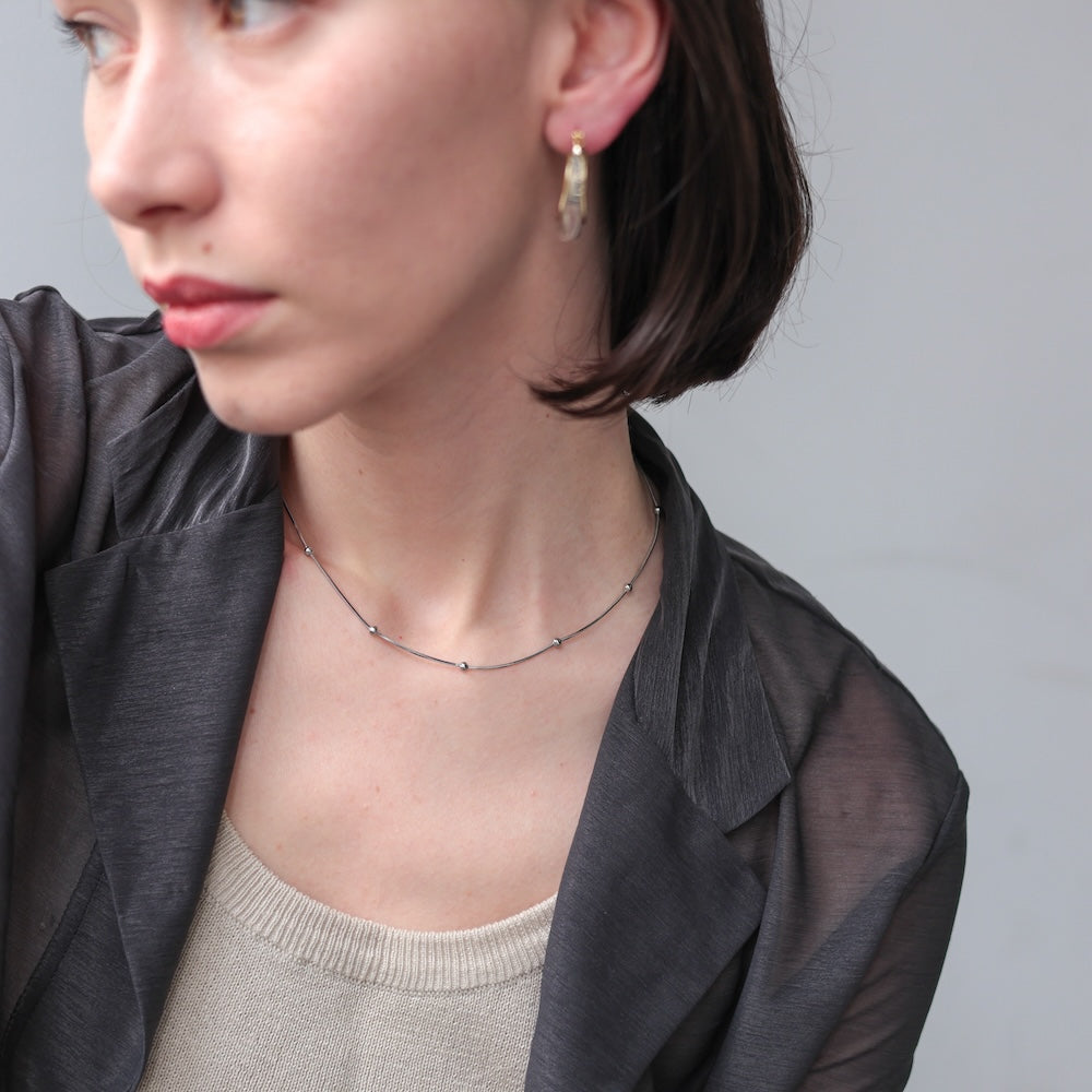 N007 stainless ball snake chain necklace