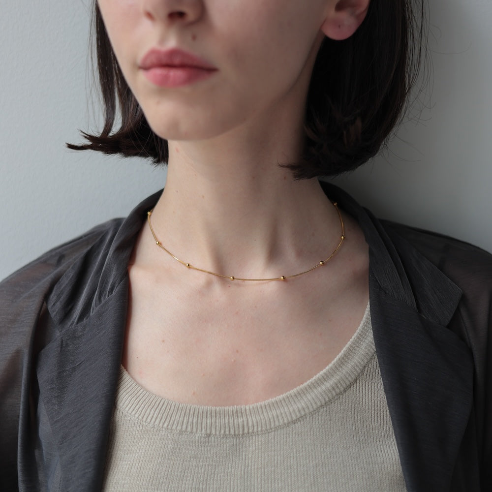 N007 stainless ball snake chain necklace