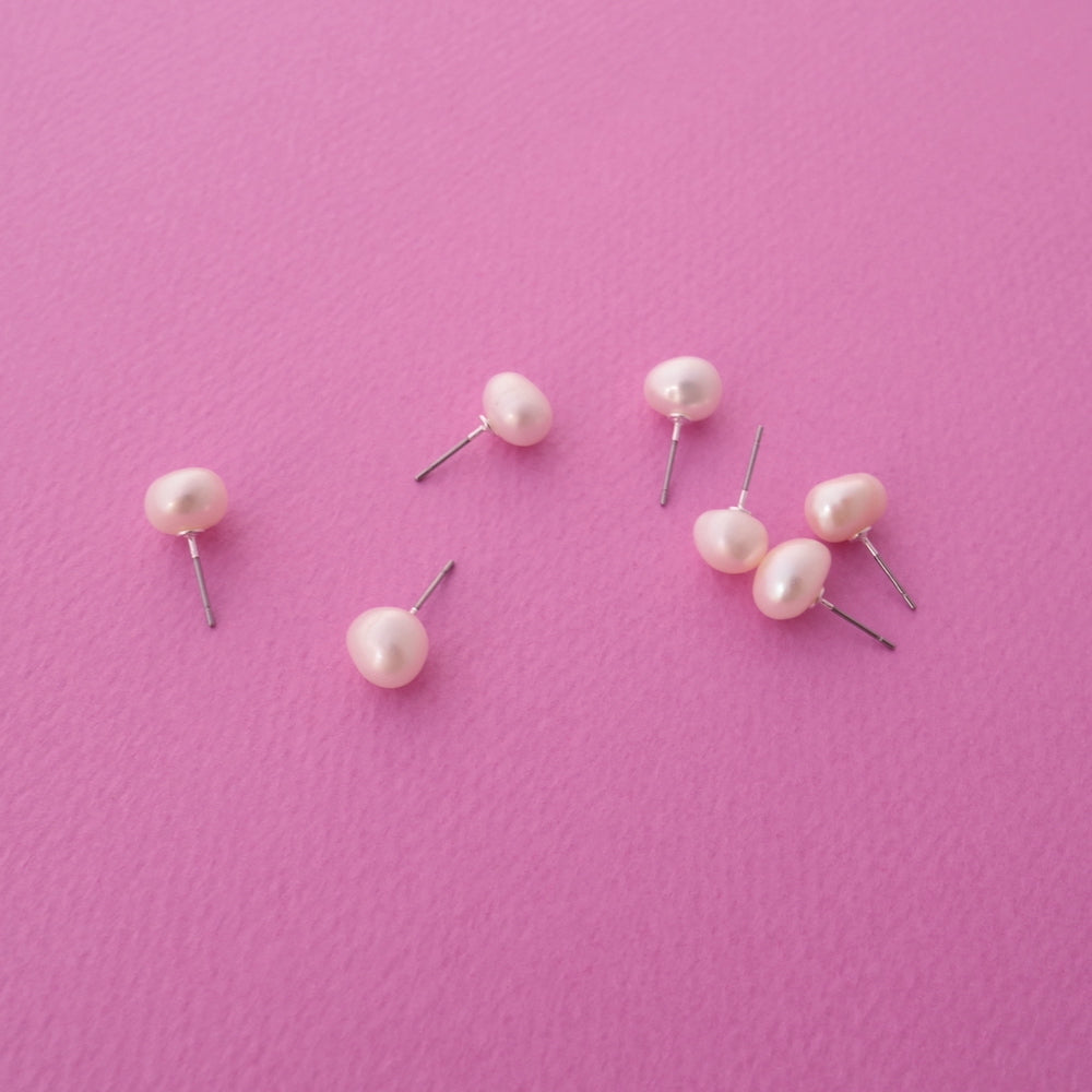 P342 stainless freshwater pearl pierce