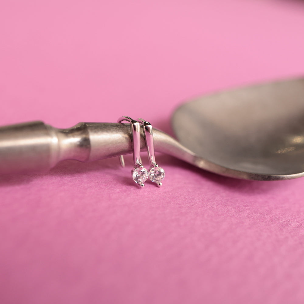 p459 silver925 zirconia minimum hook pierce