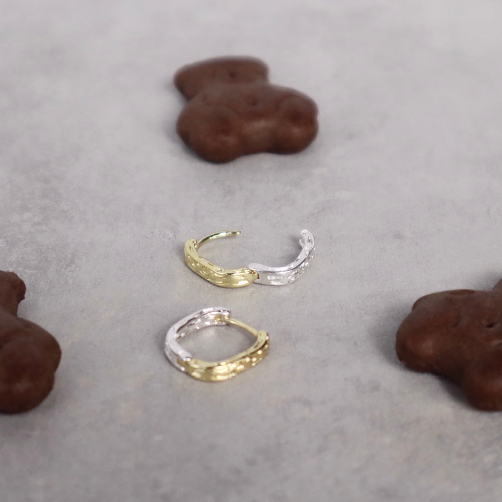 P245 silver925 bi-color square hoop pierce