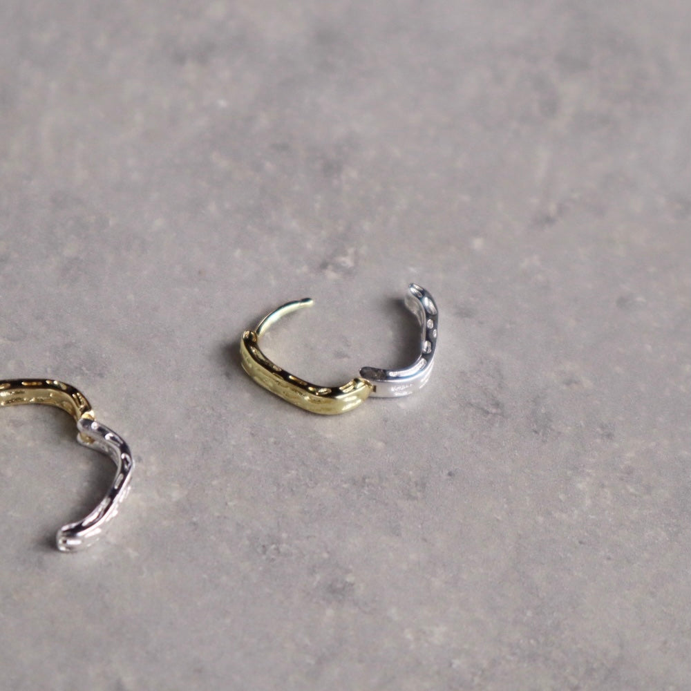 P245 silver925 bi-color square hoop pierce