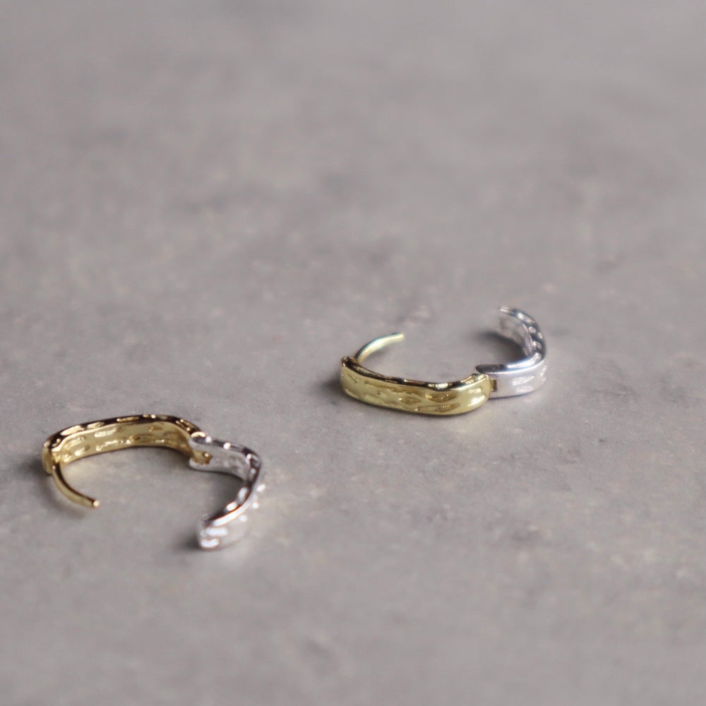 P245 silver925 bi-color square hoop pierce