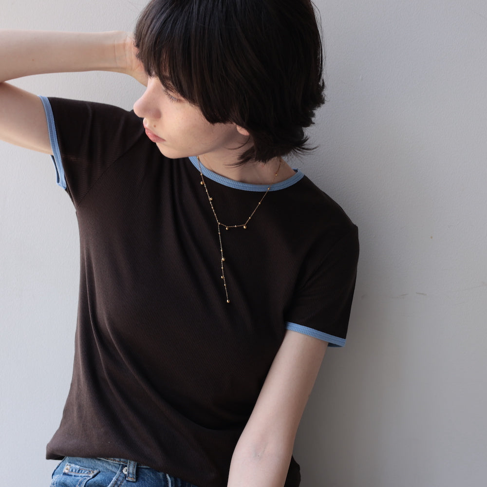 N077 stainless random ball necklace