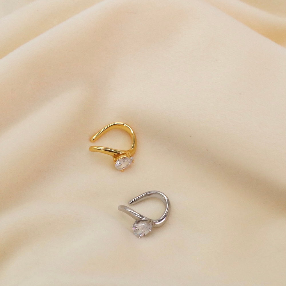 C046 silver925 drop zirconia earcuff