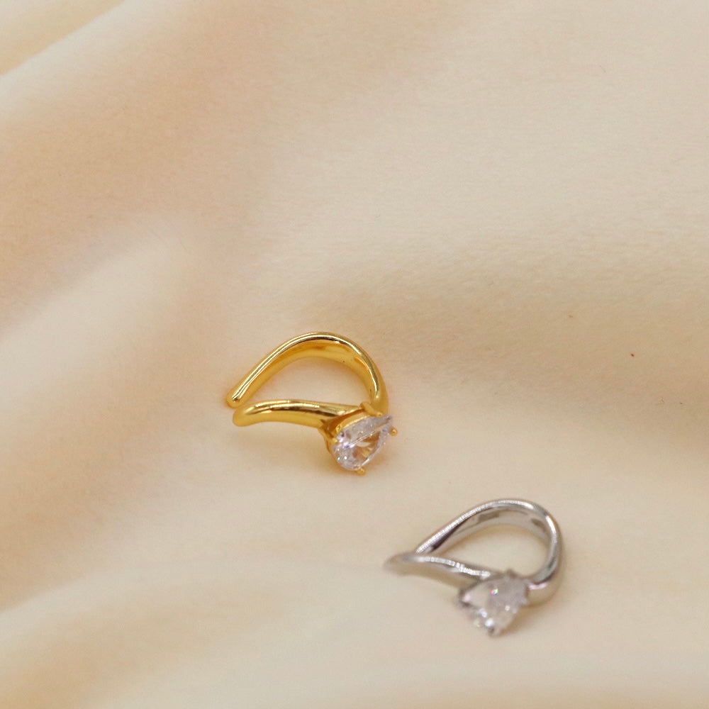 C046 silver925 drop zirconia earcuff