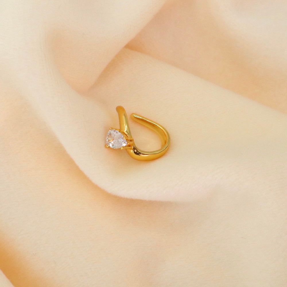 C046 silver925 drop zirconia earcuff