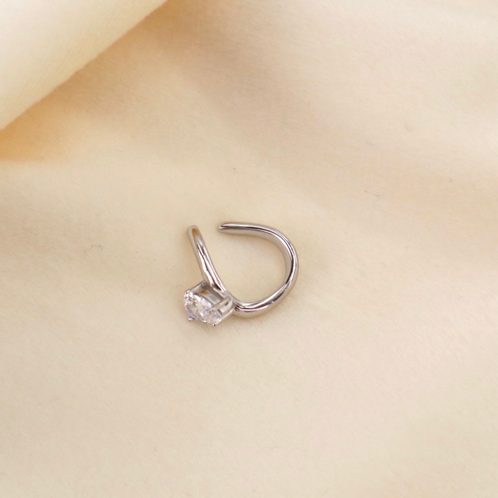 C046 silver925 drop zirconia earcuff