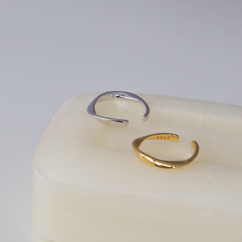 C089 silver925 slim twist earcuff