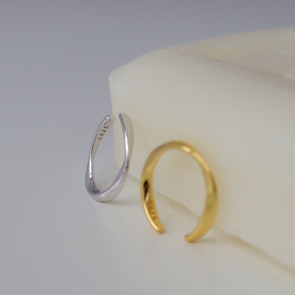 C089 silver925 slim twist earcuff