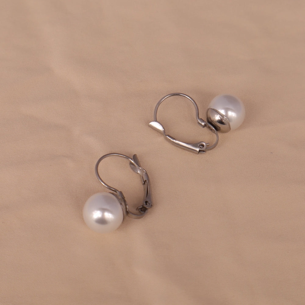 P391 stainless french hook pearl pierce