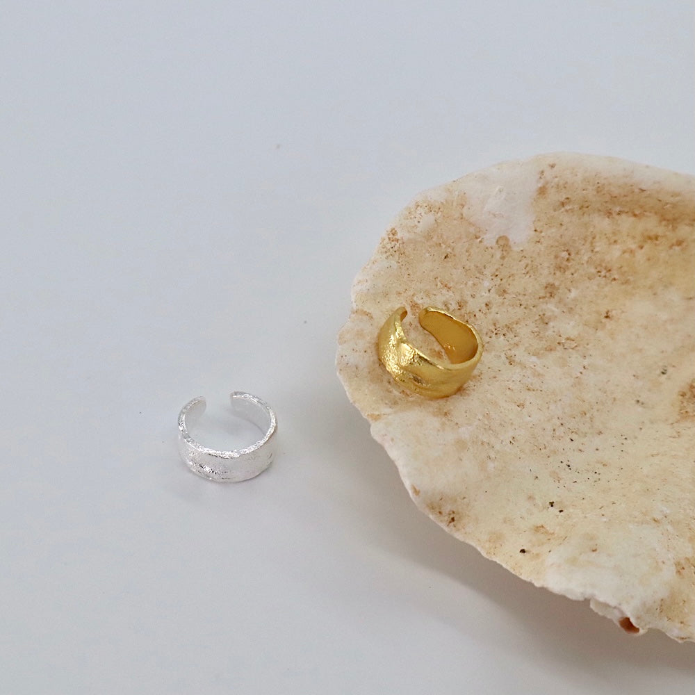 C136 silver925 matte simple earcuff