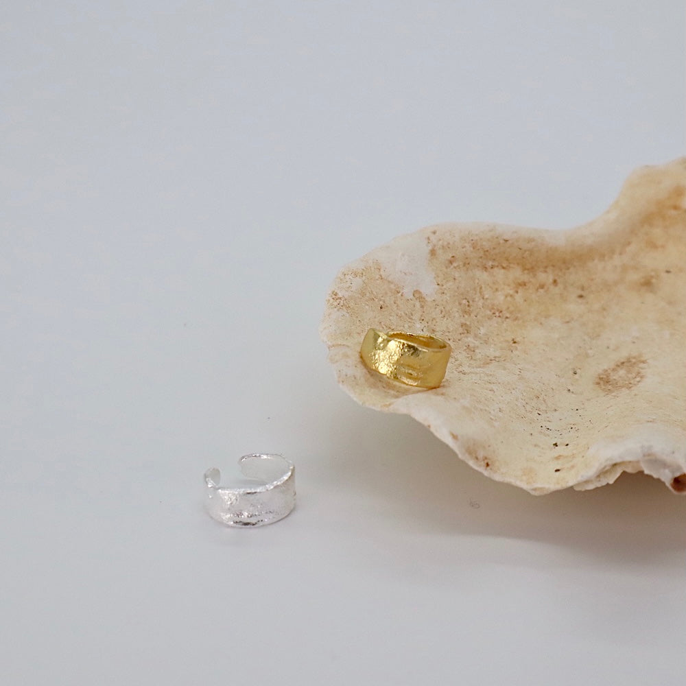 C136 silver925 matte simple earcuff