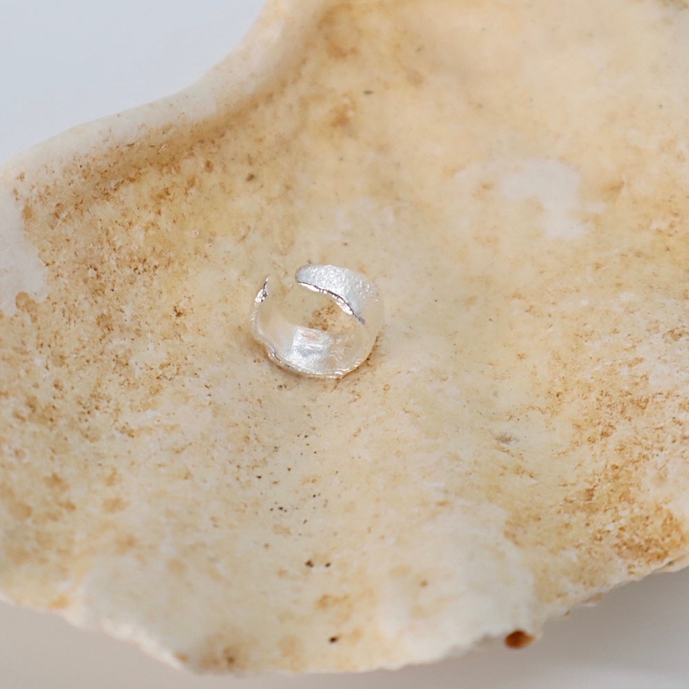 C136 silver925 matte simple earcuff