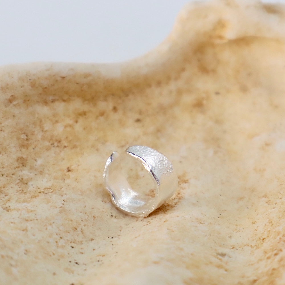 C136 silver925 matte simple earcuff