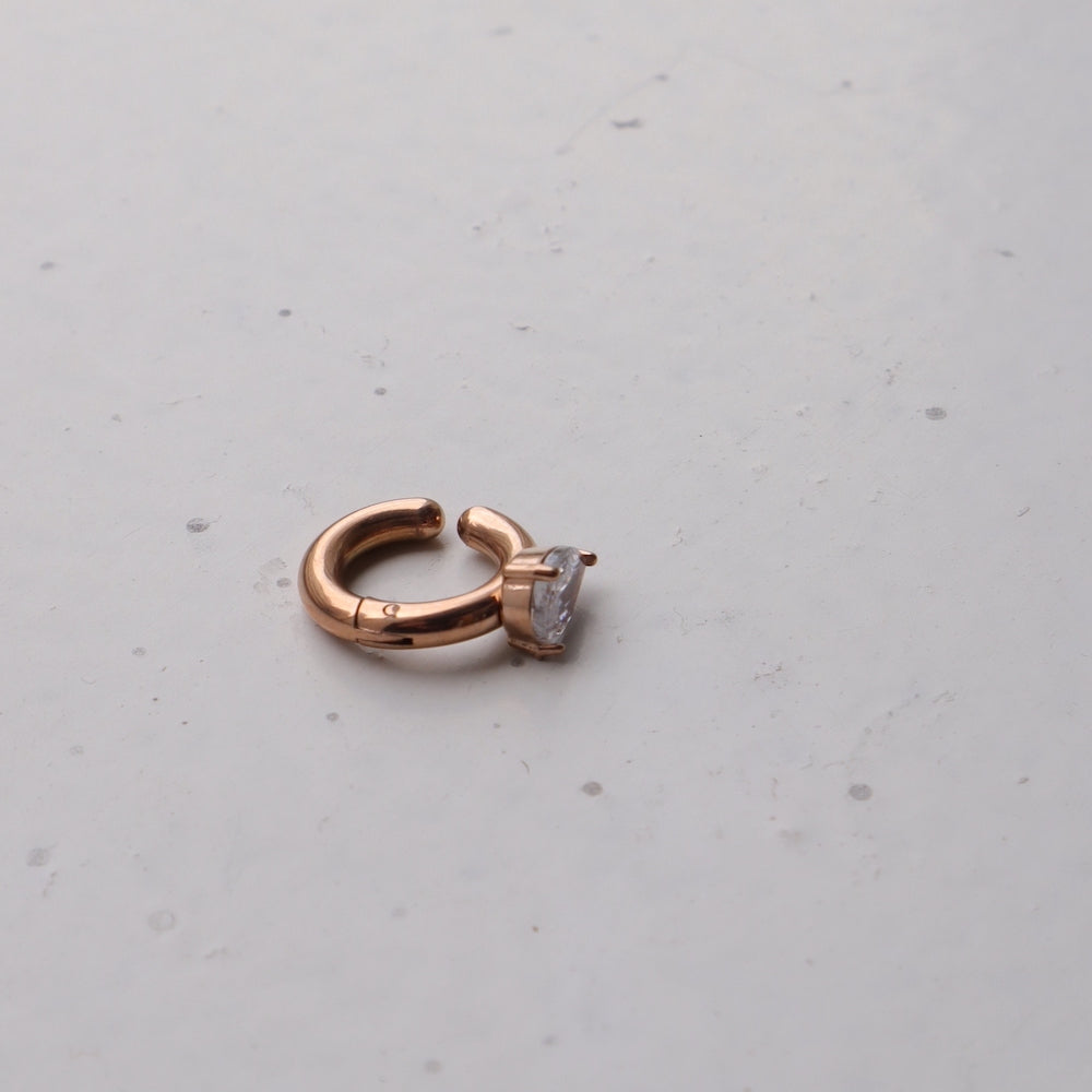 C051 stainless one drop zircon ear cuff