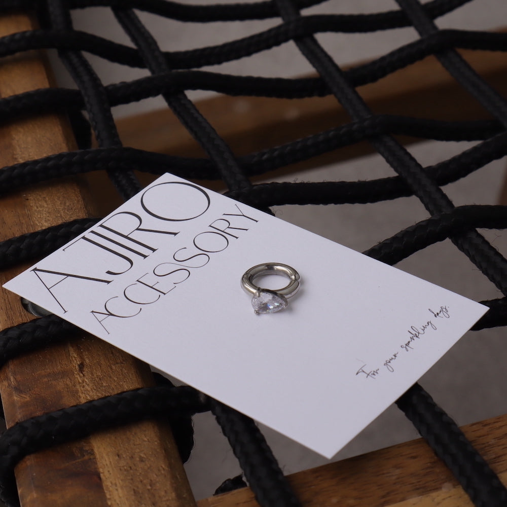 C051 stainless one drop zircon ear cuff