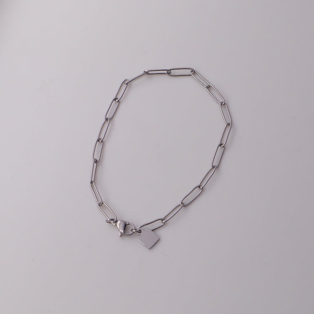 N088 stainless adjust free square charm bracelet