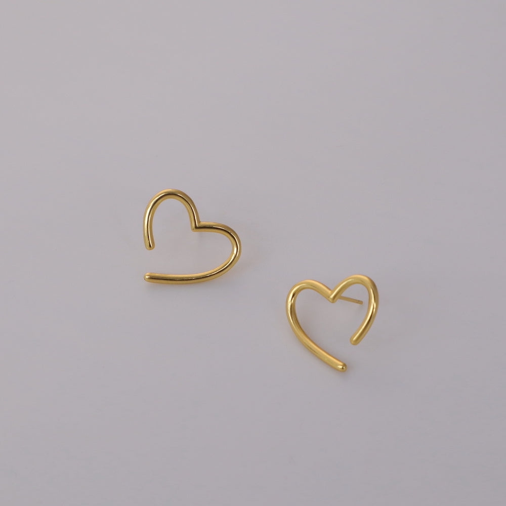 P022 silver925 silver heart pierce