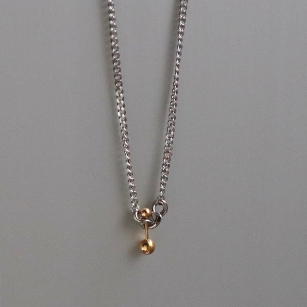N051 stainless bi-color barbell pendant