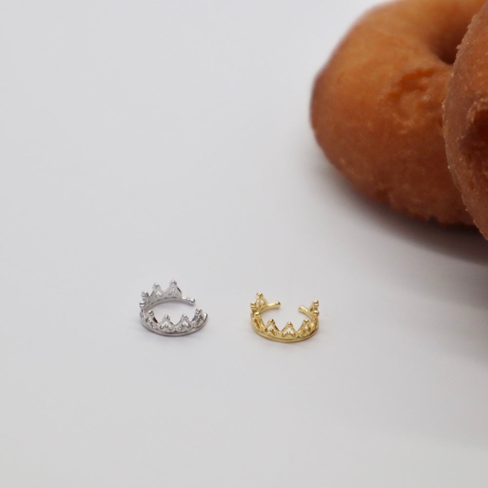 C062 silver925 crown minimum earcuff