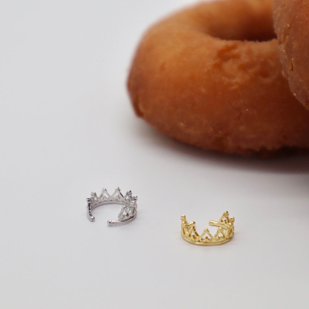 C062 silver925 crown minimum earcuff