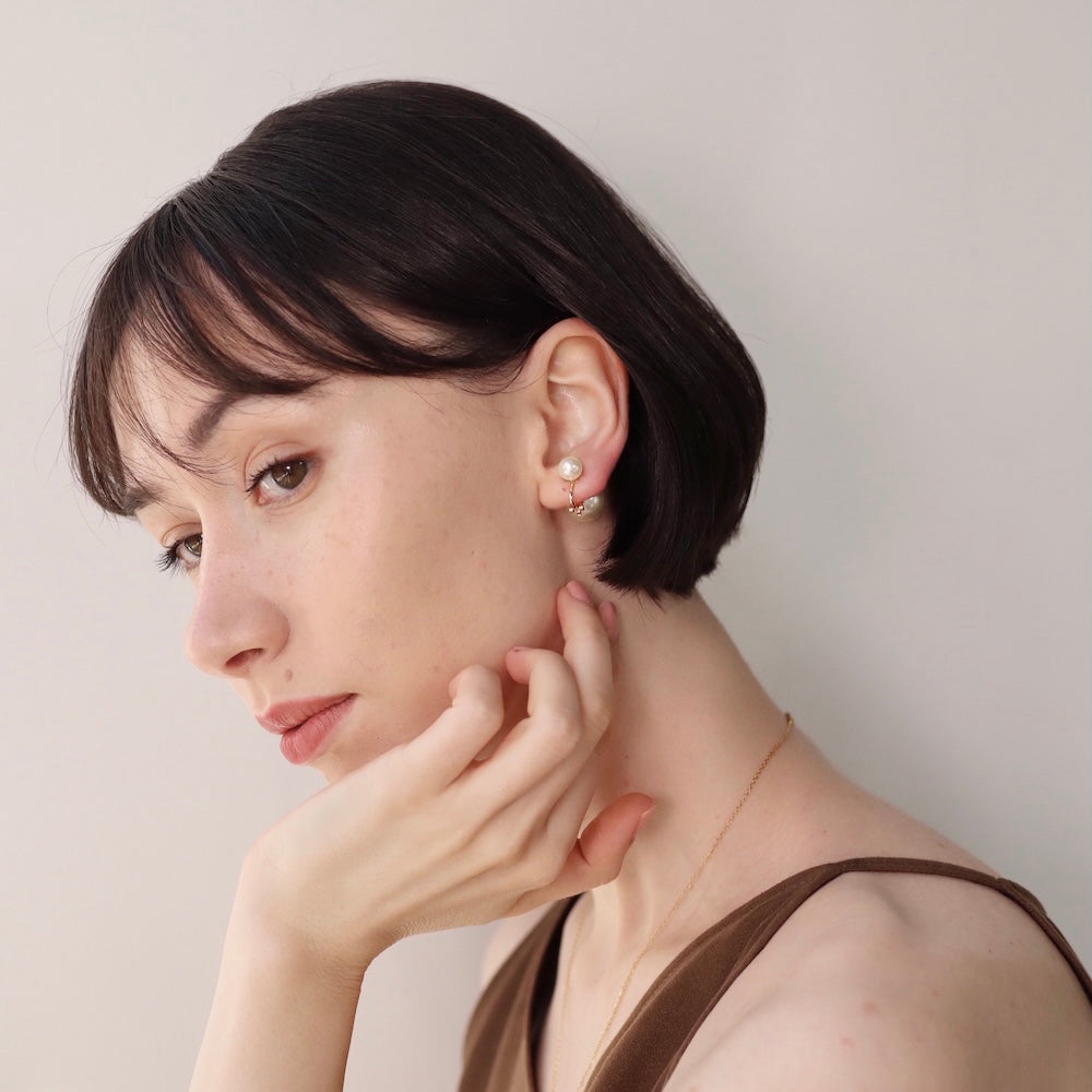 P335 2pearl oversized earring