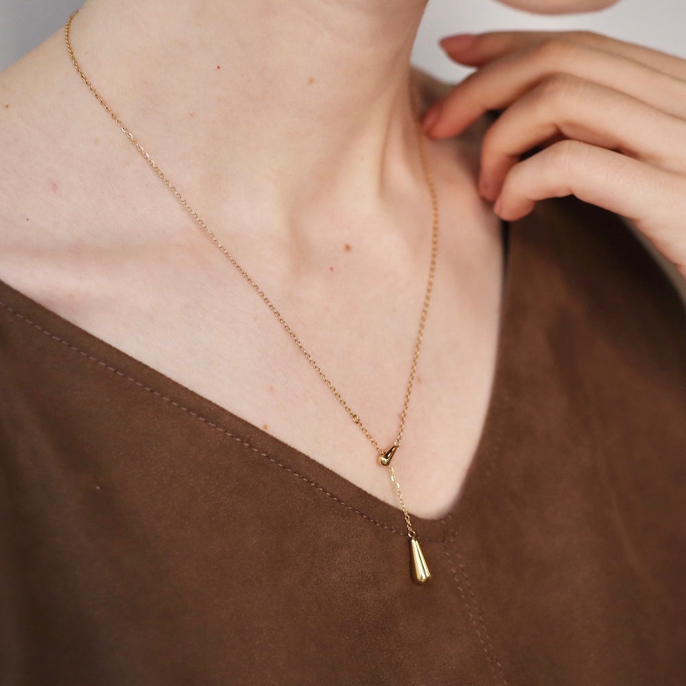 N148 stainless drop necklace