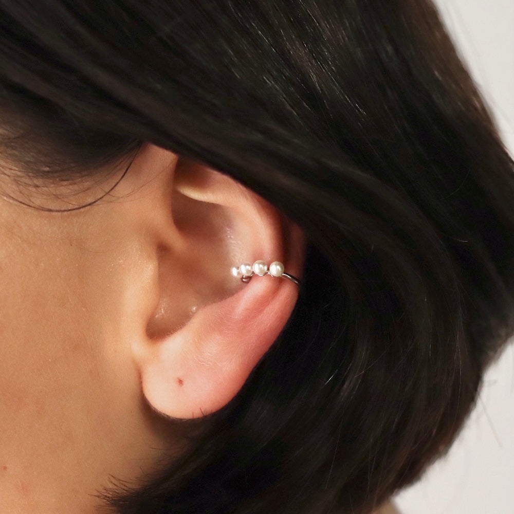 C078 silver925 pearl earcuff