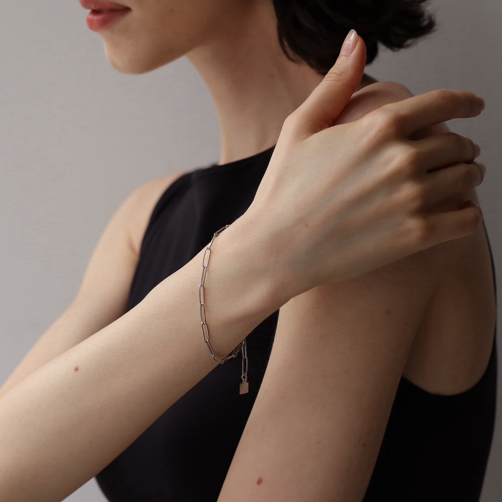 N088 stainless adjust free square charm bracelet
