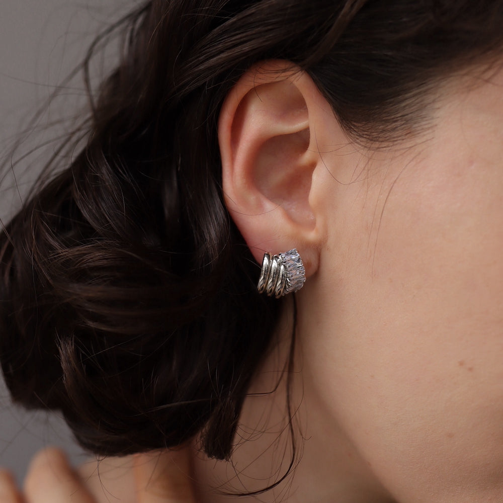 P382 gold metal zirconia half hoop pierce