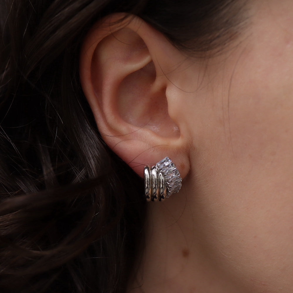 P382 gold metal zirconia half hoop pierce