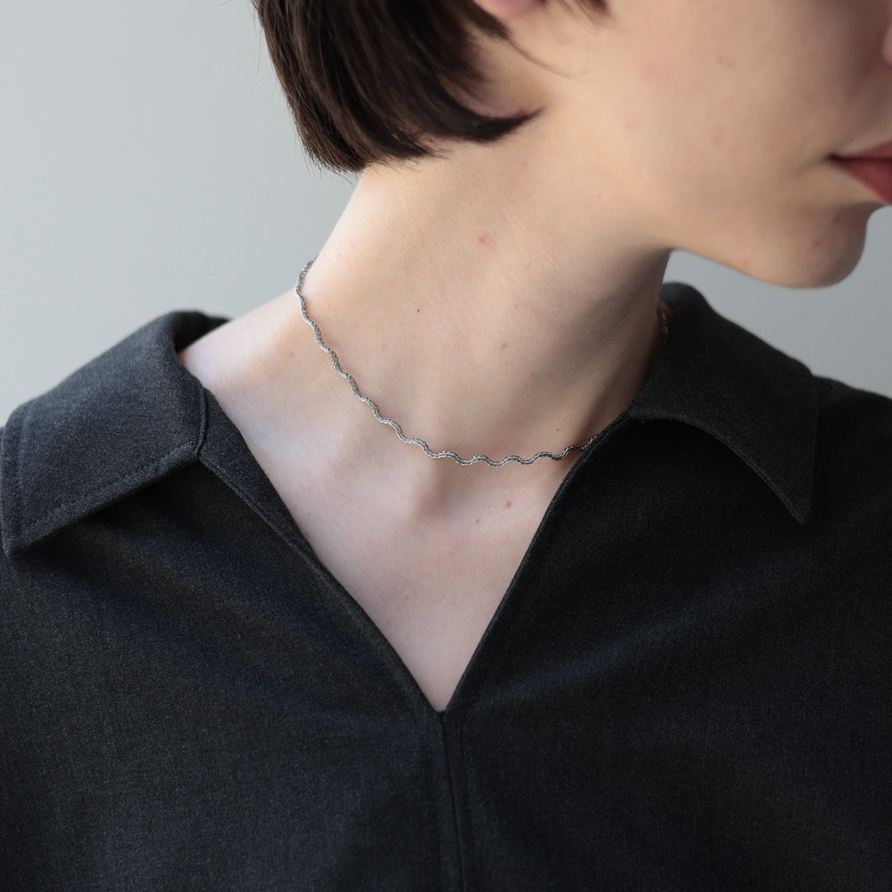 N254 stainless wave necklace