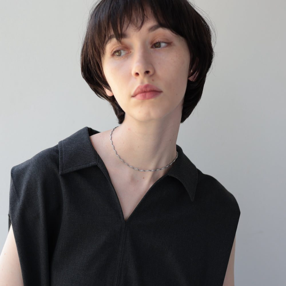 N254 stainless wave necklace