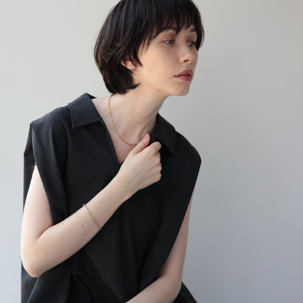 N254 stainless wave necklace