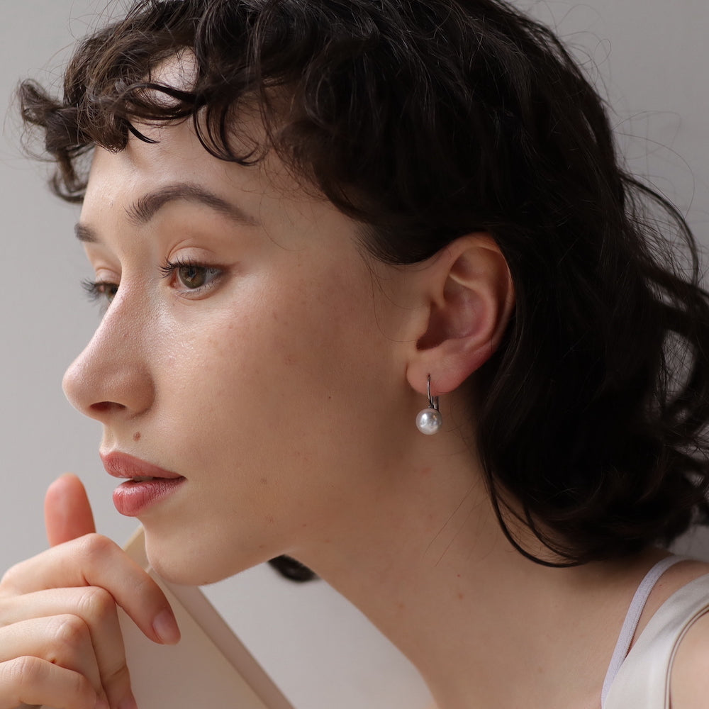 P391 stainless french hook pearl pierce