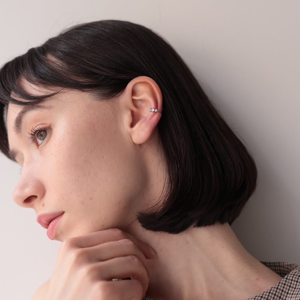 C126 silver925 brilliant slim earcuff