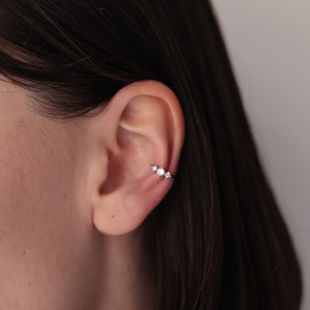 C126 silver925 brilliant slim earcuff
