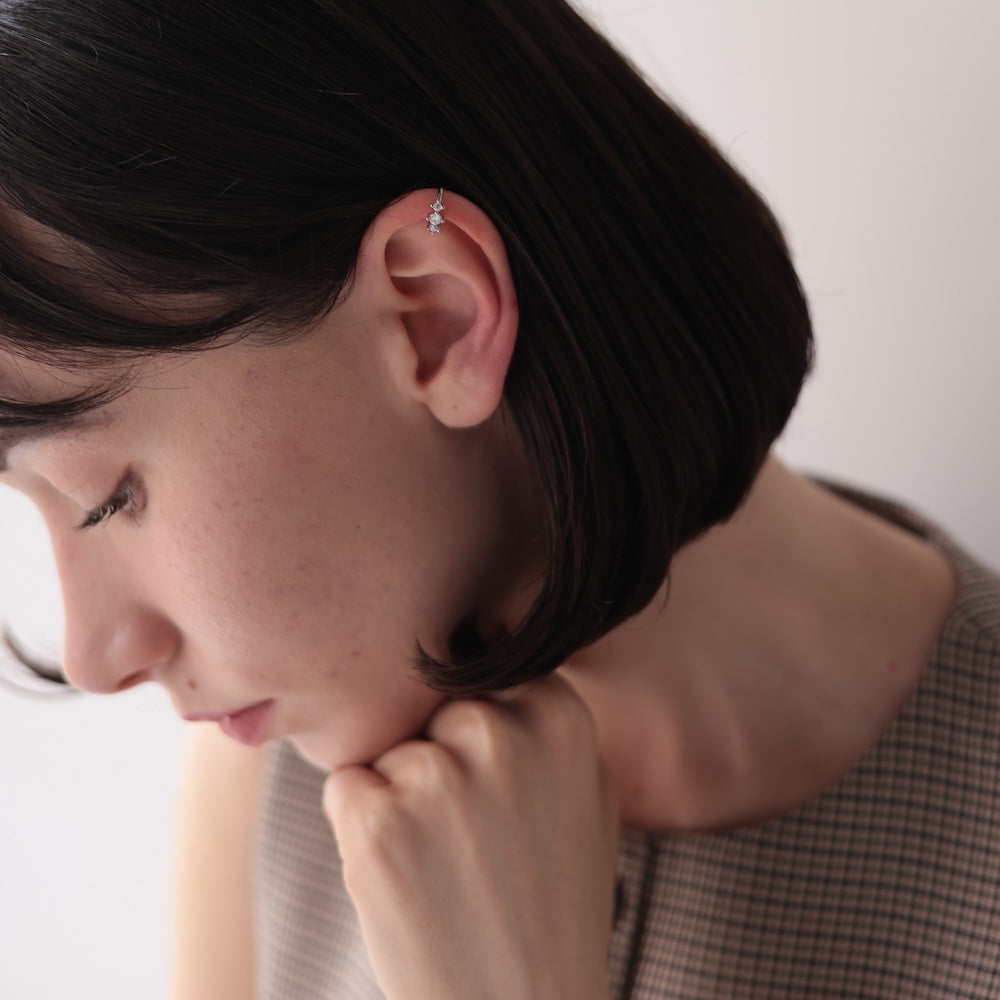 C126 silver925 brilliant slim earcuff