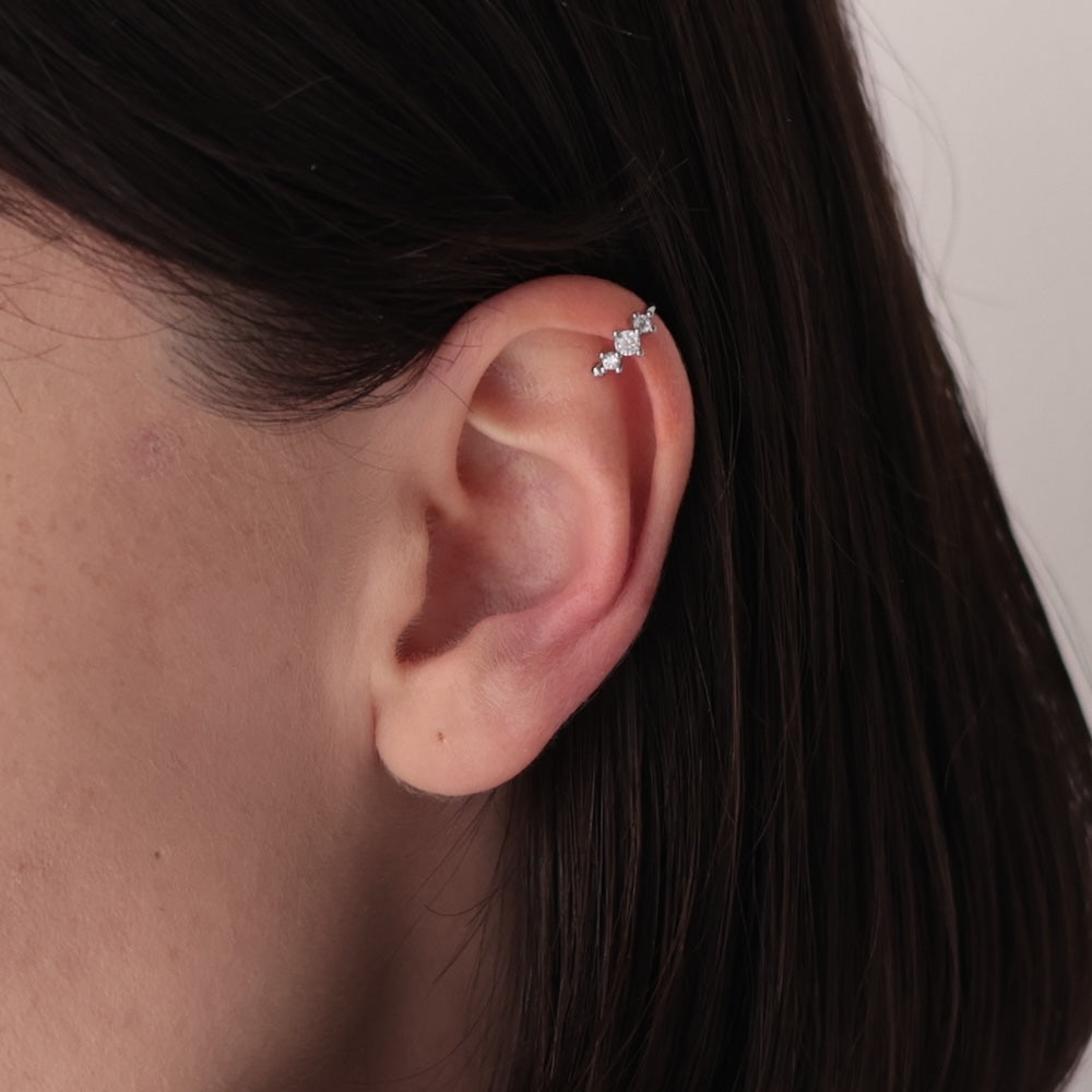C126 silver925 brilliant slim earcuff
