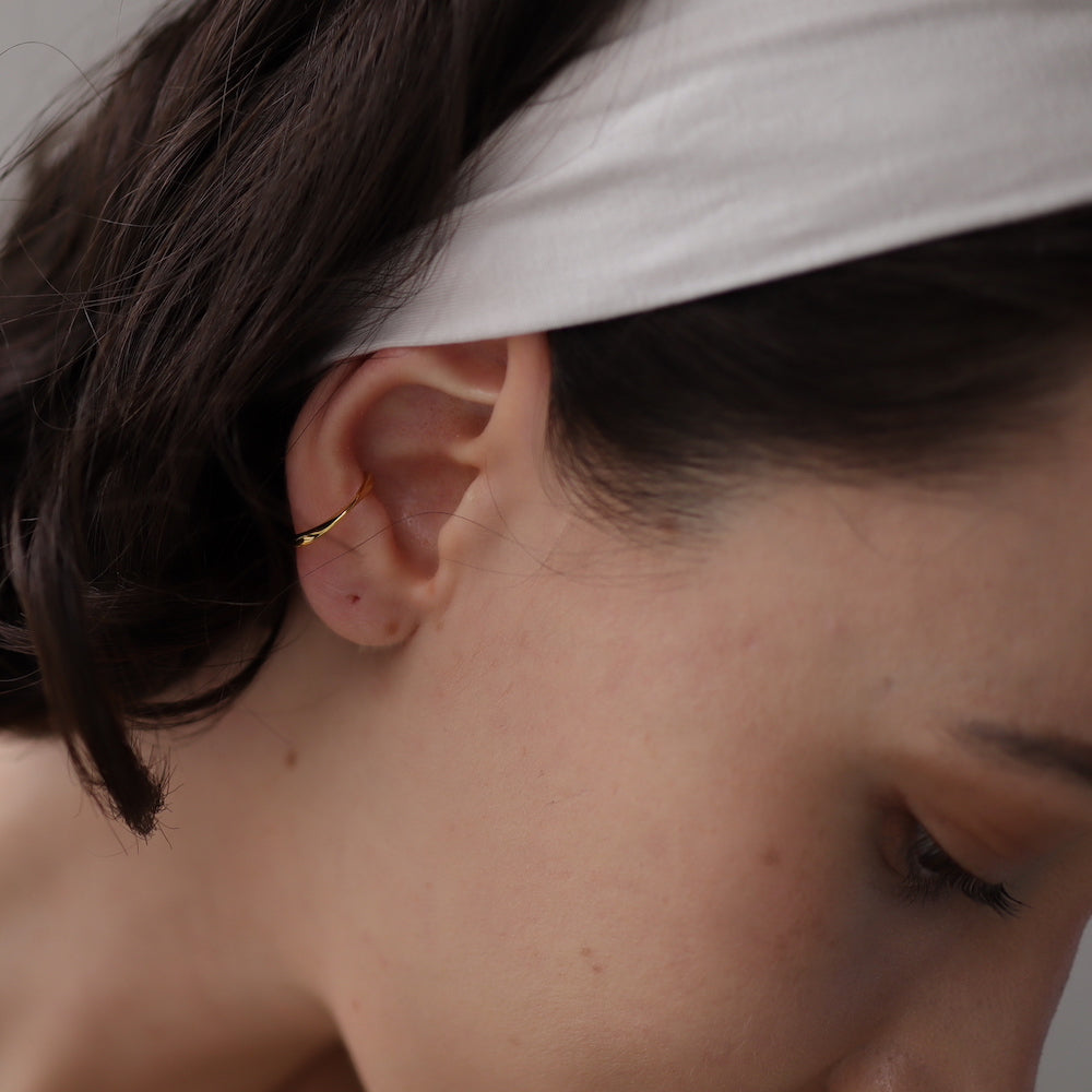 C089 silver925 slim twist earcuff