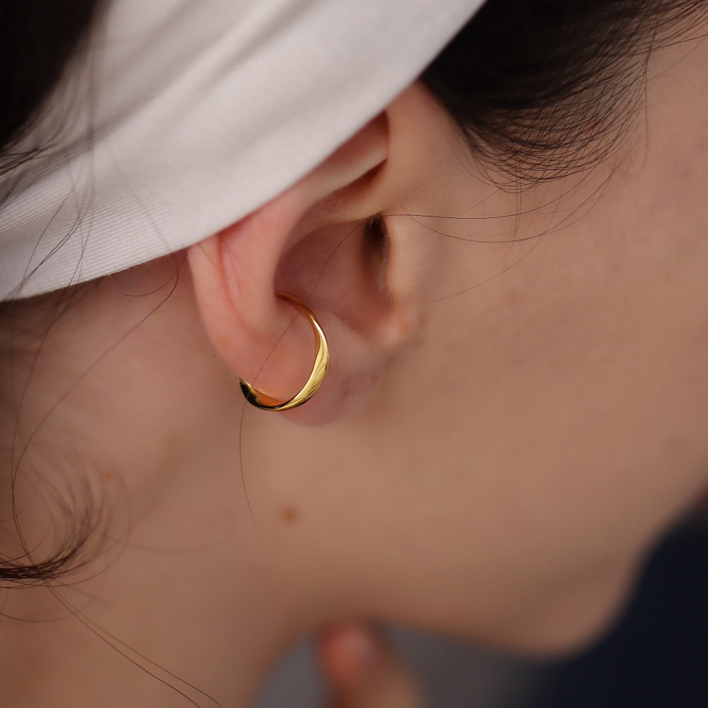 C089 silver925 slim twist earcuff