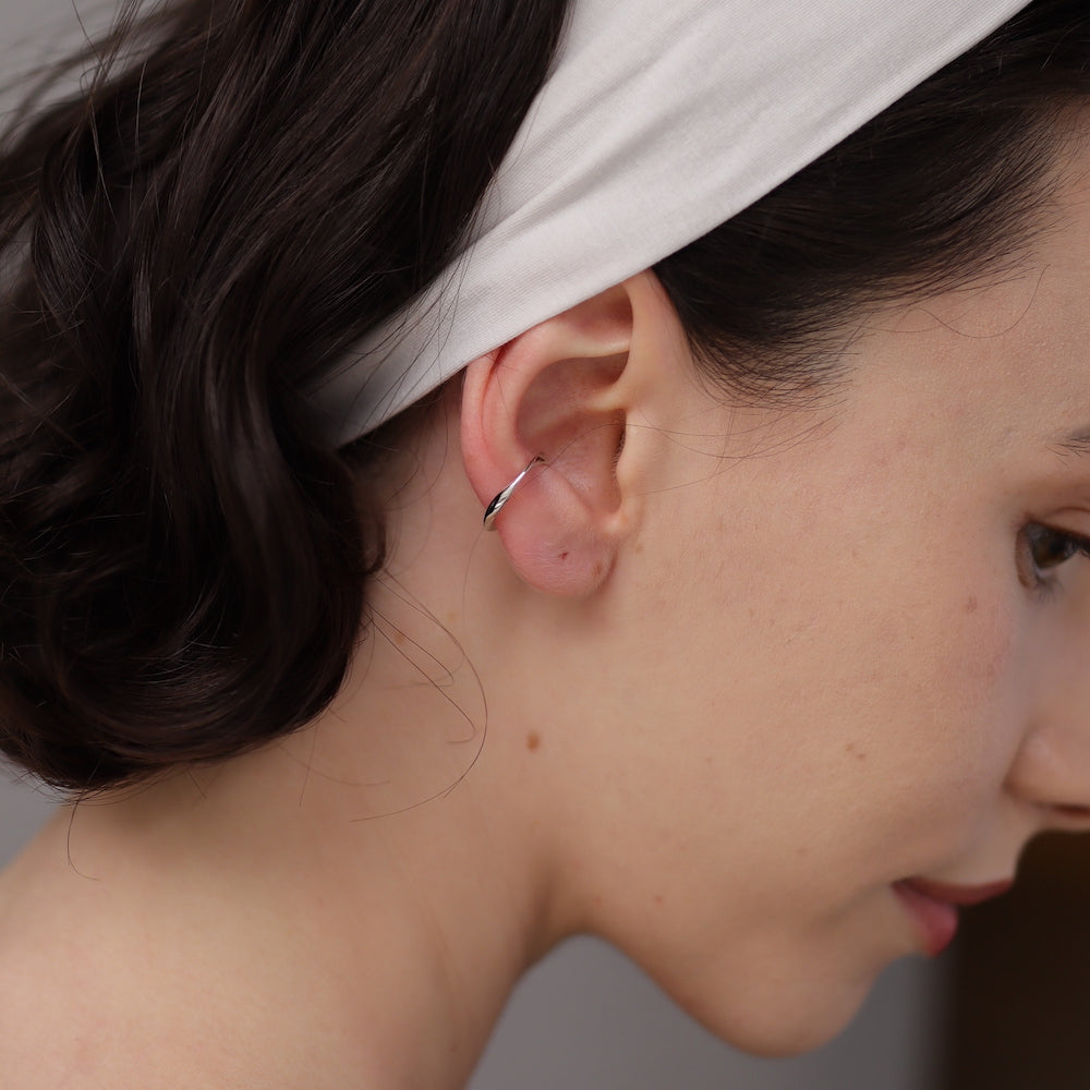 C089 silver925 slim twist earcuff