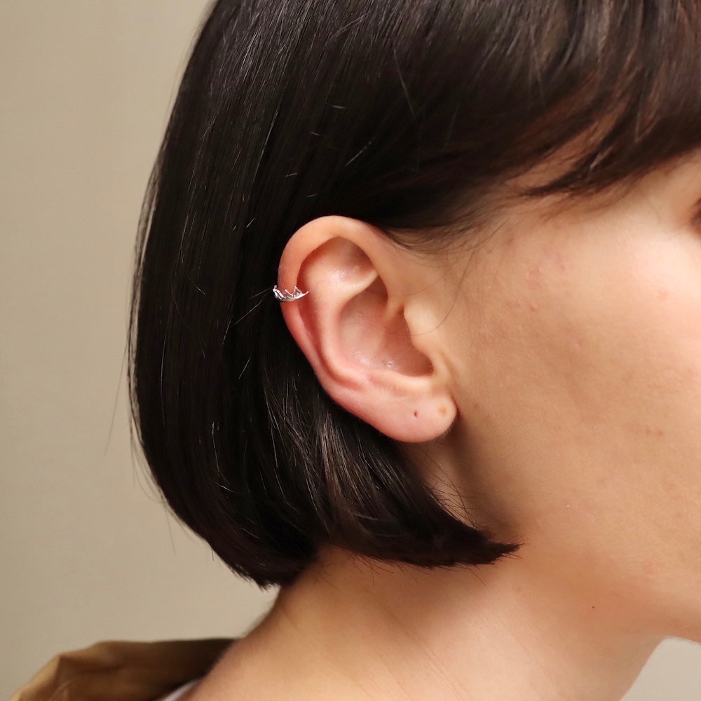C062 silver925 crown minimum earcuff