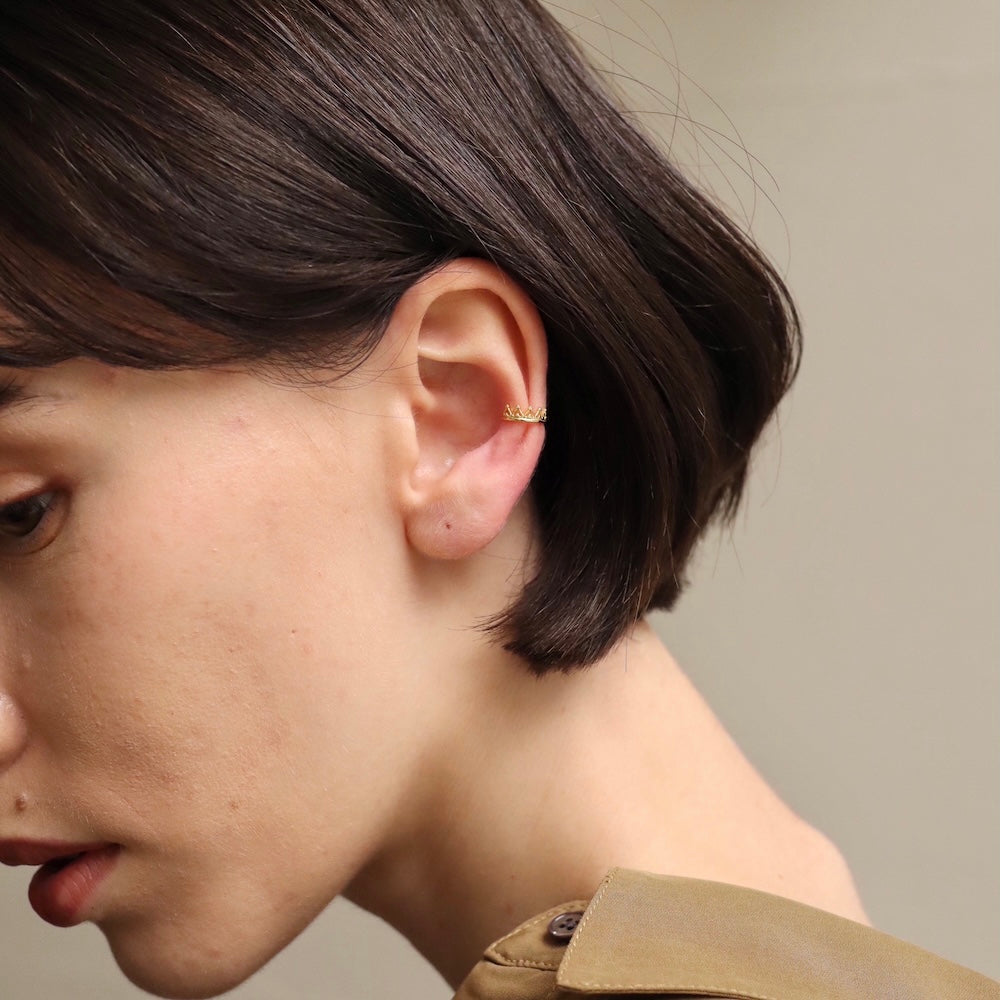 C062 silver925 crown minimum earcuff