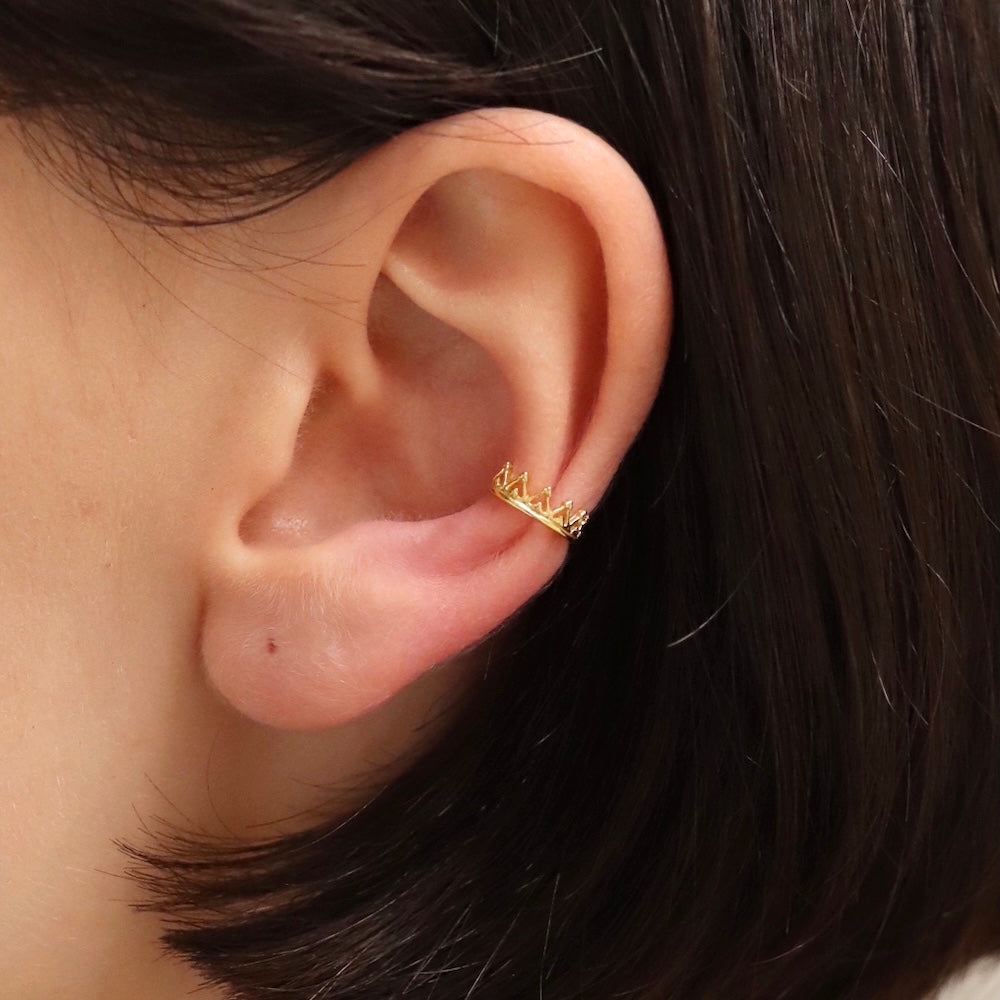 C062 silver925 crown minimum earcuff